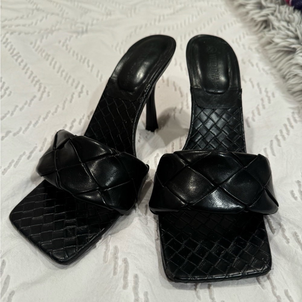 Wild Diva Black Quilted Heels